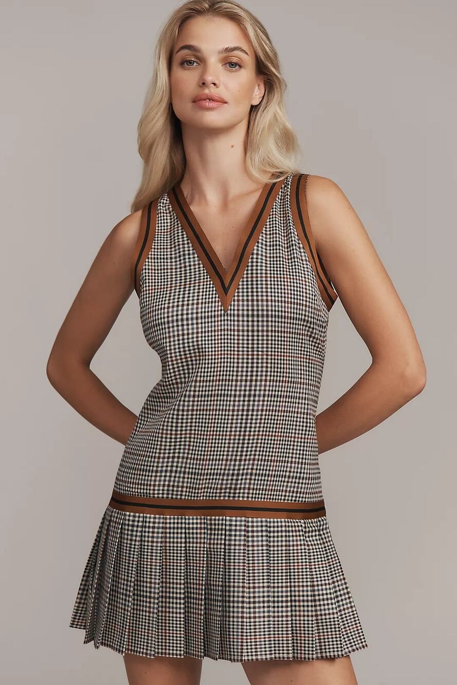 New Anthropologie Find Me Now Glastonbury Vest Pleated Mini Dress $178 PLUS 1X